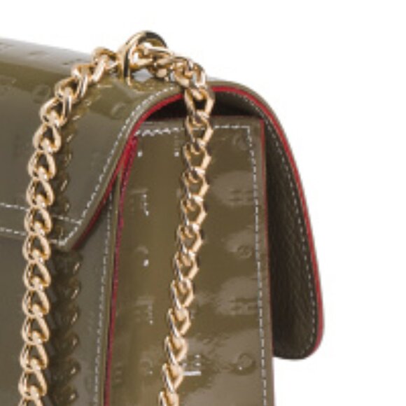 new Arcadia GIANNA Patent Leather Flap Over Crossbody Bag 254 13MT7 - Picture 9 of 9